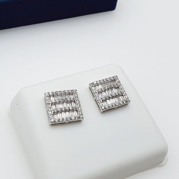 "925 Sterling Silver Plated CZ Earrings, EVBRS559 - Picture 8 of 11